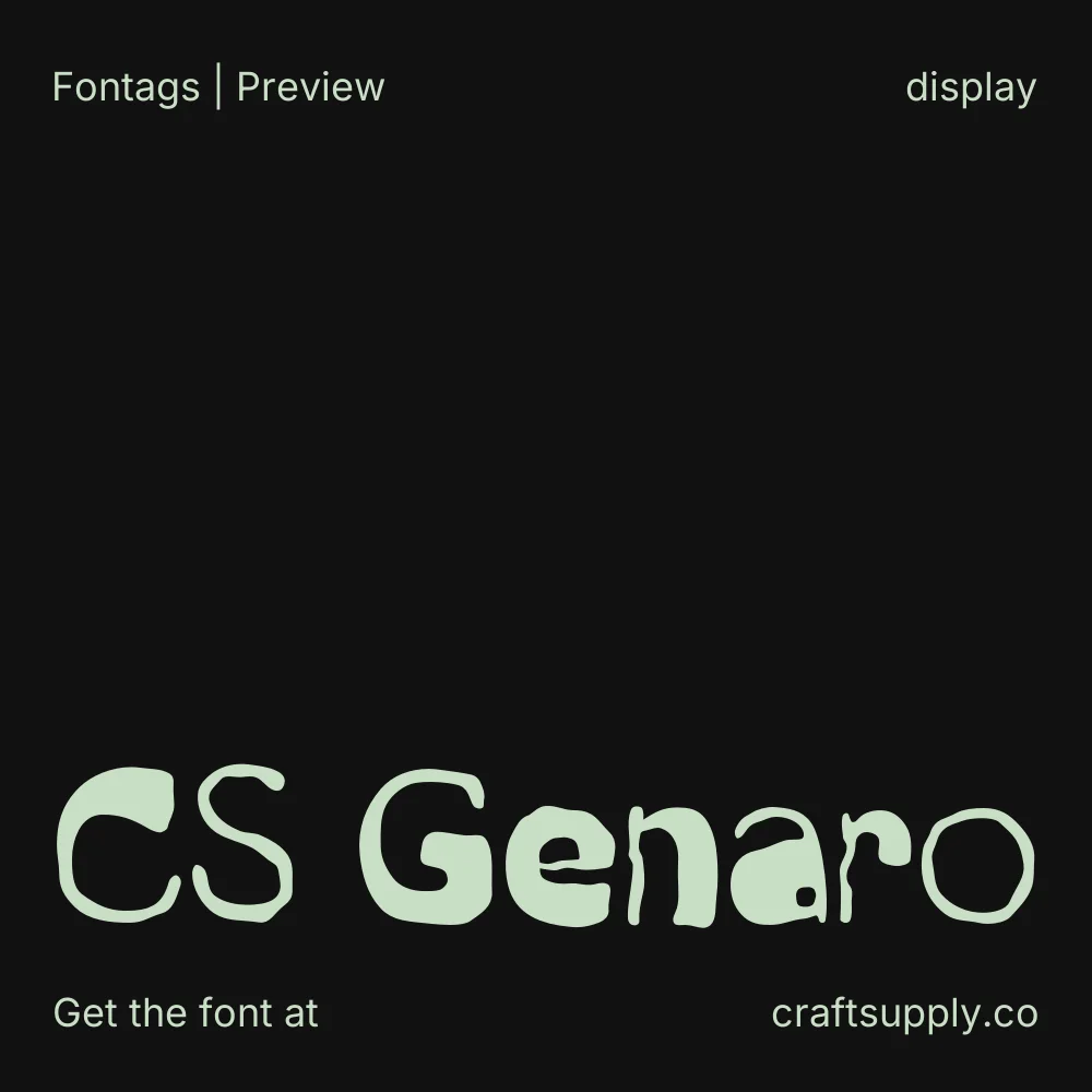 CS Genaro font specimen