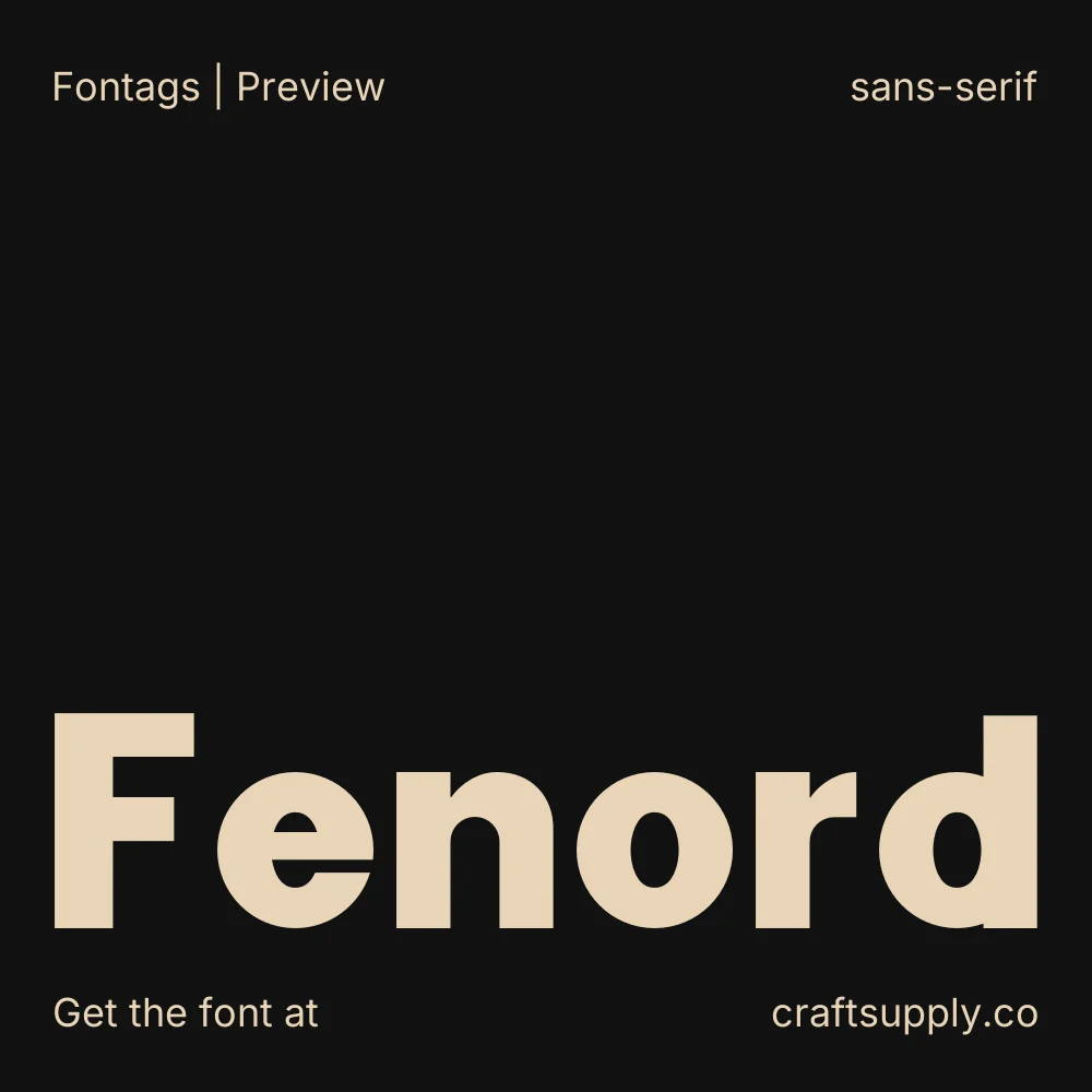 Fenord font specimen