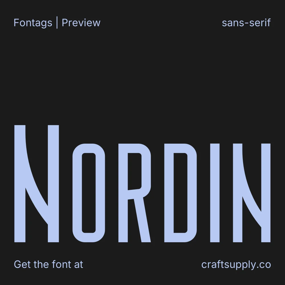 Nordin font specimen