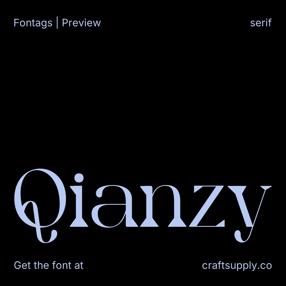Qianzy font specimen