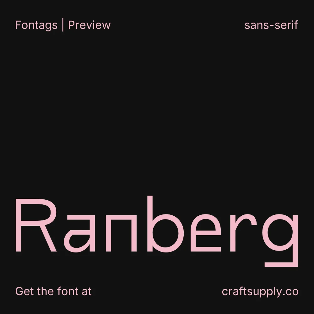 Ranberg font specimen
